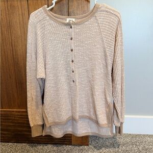 BKE Raw Edge Henley Size XS